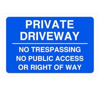 Panneau de sécurité routière Private driveway no trespassing no public access or right of way - 1,2 mm plastique rigide pour une utilisation en intérieur/extérieur (300 mm x 200 mm) Distance de