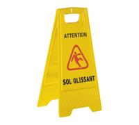 Panneau de sécurité sol glissant/mouillé - Chariots de ménage, de lavage, à linge - Bruneau
