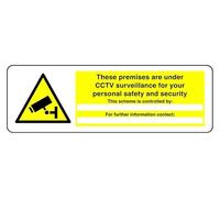 Panneau de sécurité « These Premises Are Under Cctv Surveillance For Your Personal Safety And Security » - En plastique rigide de 1,2 mm pour une utilisation en intérieur/extérieur (300 mm x 100 mm