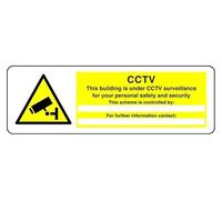 Panneau de sécurité « This Building Is Under Cctv Surveillance For Your Personal Safety » - 1,2 mm - Plastique rigide pour une utilisation en intérieur/extérieur (450 mm x 150 mm) - Distance de
