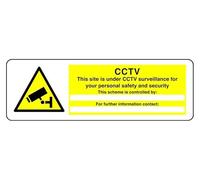 Panneau de sécurité « This Site Is Under CCTV Surveillance For Your Personal Safety And » - 1,2 mm en plastique rigide pour une utilisation en intérieur/extérieur (300 mm x 100 mm) - Distance de