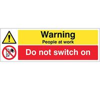 Panneau de sécurité « Warning People at Work Do not switch on Rigide PVC
