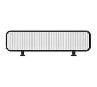Panneau de séparation de bureau en acier inoxydable pour restaurant - Cloison semi-privée durable pour salle à manger, bar, hôtel et bureau, 50 x 100 cm, panneau en verre noir - Solution élé
