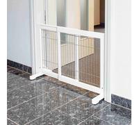 Panneau de séparation pour chiens 65-108 × 61 cm blanc