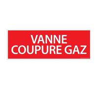 Panneau de signalétique - Vanne coupure gaz - 210 x 75 mm - Vinyle Souple Autocollant