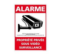 Panneau de signalisation Alarme Propriété Privée Sous Vidéosurveillance. G1652. Autocollant Alarme, Panneaux PVC ou Alu - 300 x 420 mm - Adhésif - Adhésif -