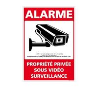 Panneau de signalisation Alarme Propriété Privée Sous Vidéosurveillance. G1652. Autocollant Alarme, Panneaux PVC ou Alu - 150 x 210 mm - Plastique PVC 1 mm - Plastique PVC 1 mm -