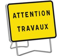 Panneau de signalisation "ATTENTION TRAVAUX" - classe T1 - 800x600 mm TALIAPLAST
