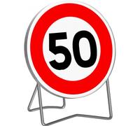 Panneau de signalisation B14 limitation "50km/h" rétroréfléchissant classe T1 - 850mm TALIAPLAST