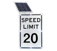 Panneau De Signalisation Clignotant À LED Énergie Solaire De 18 Po X 24 Po Aluminium Antirouille Réfléchissant De Qualité Technique Résistant Aux Intempéries Facile À Monter(Speed Limit 20 Mph)