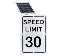 Panneau De Signalisation Clignotant À LED Énergie Solaire De 18 Po X 24 Po Aluminium Antirouille Réfléchissant De Qualité Technique Résistant Aux Intempéries Facile À Monter(Speed Limit 30 Mph)