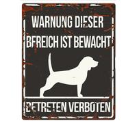 Panneau de signalisation D&D Home Square beagle Noir 20x25 cm