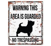 Panneau de signalisation D&D Home Square terrier gb Blanc 20x25 cm