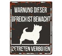 Panneau de signalisation D&D Home Square terrier Noir 20x25 cm