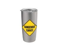 Panneau de signalisation Dangerous Curves Gobelet isotherme en acier inoxydable double paroi