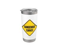 Panneau de signalisation Dangerous Curves Gobelet isotherme en acier inoxydable double paroi