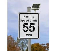 Panneau de signalisation de limitation de vitesse clignotant à DEL solaire | Panneau de signalisation solaire avec affichage LED clignotant, limitation de vitesse réglable de 16 à 153 km/h, dimensions