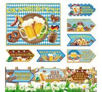 Panneau de Signalisation Directionnelle pour Oktoberfest, Décorations de Fête sur Porche pour Oktoberfest, Pièce Maîtresse en Bois Stable pour Événements Extérieurs Invités Allemands