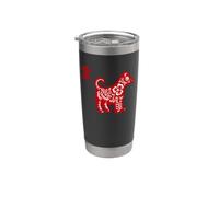 Panneau de signalisation du zodiaque chinois avec inscription « Dog Year » Gobelet isotherme en acier inoxydable double paroi