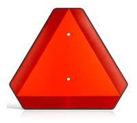 Panneau de signalisation en forme de triangle avec inscription « Slow Moving » - En plastique - 35,6 x 40,6 cm - Réfléchissant - Jusqu'à 7 ans en extérieur - Pour chariot de golf