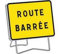Panneau de signalisation KC1 "route barrée" rétroréfléchissant - 800x600 mm TALIAPLAST