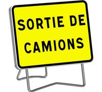 Panneau de signalisation KC1 "sortie de camions" rétroréfléchissant - 800x600 mm TALIAPLAST
