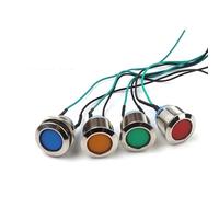 Panneau de signalisation LED étanche à tête plate de 19 mm for tableau de bord, avertissement 3 V, 6 V, 12 V, 24 V, 110 V, 220 V, rouge/jaune/bleu/vert/blanc(3V-6V Blue)