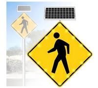 Panneau de signalisation, Panneau de Passage piéton à LED à énergie Solaire - Feu de sécurité Clignotant Haute visibilité pour Une sécurité routière Accrue, Une Meilleure Sensibilisation des