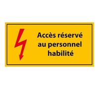 Panneau de signalisation - Pictogramme Accès au personnel habilité - 297 x 105 mm