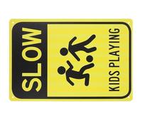 Panneau de Signalisation pour Garçon et Filles Jouant, Fer Jaune, Rue | Signal D'avertissement Lisible, Résistant aux Intempéries, Usage Street Road, Sécurité Renforcée