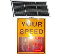 Panneau de signalisation radar à énergie solaire, affichage de la vitesse à LED, panneau de limitation de vitesse à affichage solaire, panneau de détection de vitesse radar Orange-23.62*35.43inches