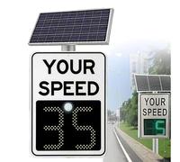 Panneau De Signalisation Radar À Énergie Solaire, Radar Solaire Tout-en-Un Avec Rétroaction LED, Haute Visibilité De Plus De 500 M, Facile À Installer Pour La Sécurité Routière(White,60*90cm/24*35in)