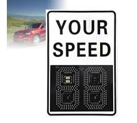 Panneau de signalisation radar d'affichage de vitesse, panneau de retour radar à énergie solaire, panneau radar de limitation de vitesse numérique pour les rues et les quartiers (Multicolor 50x70cm)