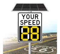 Panneau de signalisation radar solaire, panneau de limitation de vitesse à affichage LED pour les universités, les parcs industriels et autres routes avec limitations de vitesse,20''×27''-White
