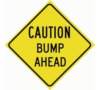 Panneau de signalisation « Slow Down », « Caution Bumps Ahead », panneau routier en métal jaune, 30,5 x 30,5 cm
