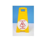 Panneau de signalisation sol glissant chevalet jaune