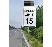 Panneau De Signalisation Solaire Avec Radar De Vitesse 18 X 24 Pouces Écran LED Affichant 10 À 95 Mi/h Alerte Clignotante Pour Ralentir Aluminium Résistant Aux Intempéries(Speed Limit 15 Mph)