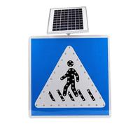Panneau de signalisation solaire for passage piéton | Panneaux de sécurité routière lumineux et réfléchissants en aluminium de qualité technique