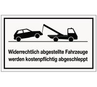 Panneau de signalisation Stationnement illégal L250xl150mm blanc noir Ku.