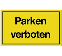 Panneau de signalisation Stationnement interdit L250xl150mm jaune noir Ku.