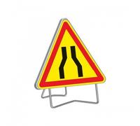 Panneau de signalisation temporaire " AK3 CHAUSSÉE RÉTRÉCIE " - triangle 700mm TALIAPLAST