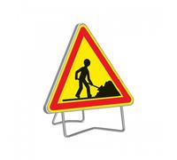 Panneau de signalisation temporaire "AK5 TRAVAILLEUR" rétroréfléchissant - 70 cm TALIAPLAST
