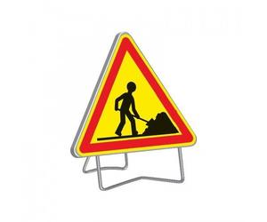 Panneau de signalisation temporaire " AK5 TRAVAILLEUR "rétroréfléchissant - 70 cm TALIAPLAST
