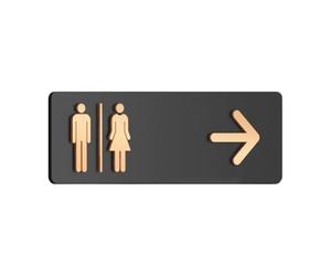 Panneau De Signalisation Toilettes | Panneau De Direction Pour Toilettes En Acrylique - Signalétique Décorative Pour WC | Pour Entreprise Maison Bureau Public Restaurant Laverie Centre Commercial