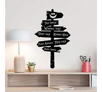Panneau De Signalisation Wall Decal Alice Au Pays Des Merveilles Decor Tea Party Cadeau Lapin Trou Vinyle Autocollant Chambre Citation Chambre D'Enfant Decor 42X68 Cm