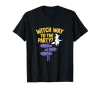 Panneau de signalisation Witch Way to The Party Halloween T-Shirt