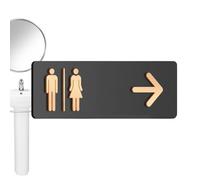 Panneau de société de toilettes - directionnelle acrylique, signalisation des toilettes | Bureau commercial Restaurant Blanchisserie Centre commercial Hôtel, décor mural professionnel, guide