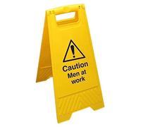 Panneau de sol double face « Caution Men At Work » Jaune