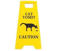 Panneau de sol mouillé pour vomissement de chat | Panneaux de sol mouillés pour vomissements de chat/chien imprimés en de 4 pouces | Drôle de chat noir Attention Panneau de sol mouillé | Nouveau