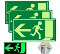 Panneau de sortie de secours lumineux, 3 pièces Panneau de sortie de secours, Panneau d'issue de secours lumineux 300x150mm, Panneau d'issue de secours pour panneau d'information(gauche)